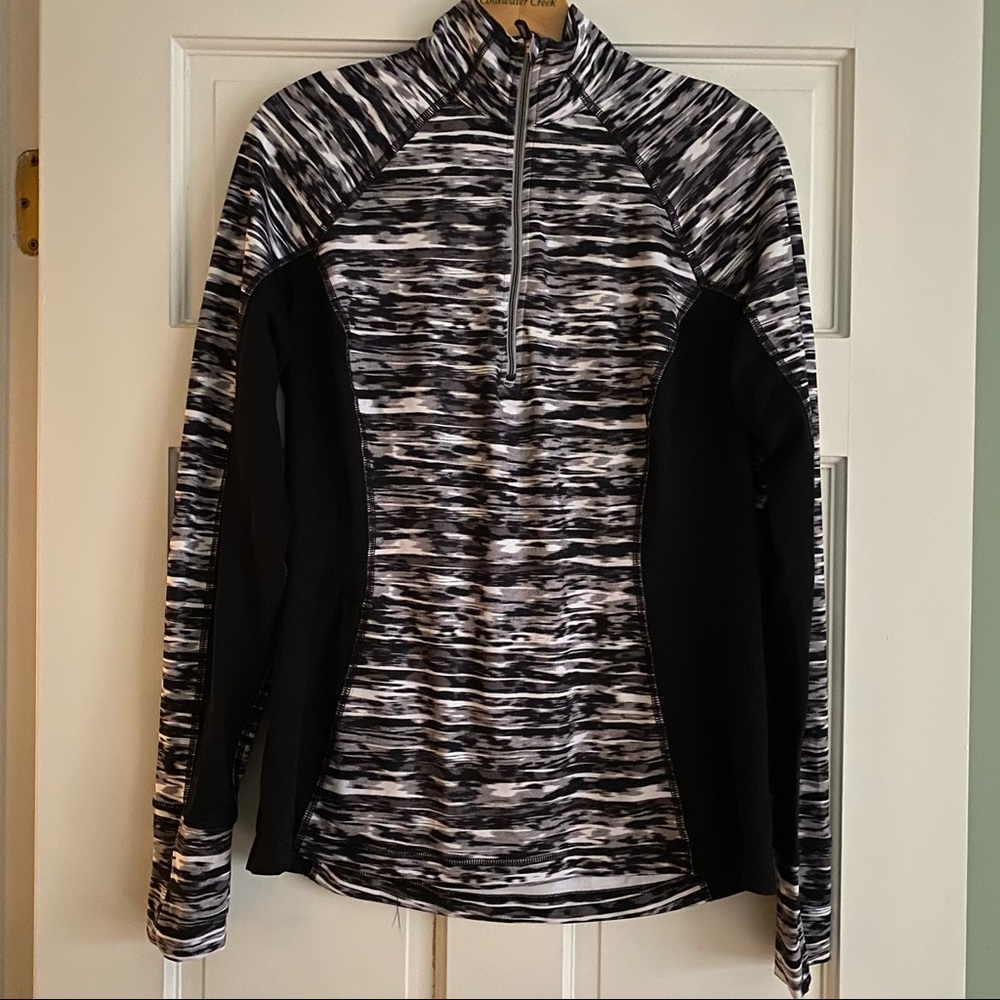 **3 for $20!!** Tek Gear DryTek Workout Pullover Mesh Black Grey Large